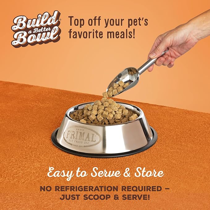 Primal Dog Food Toppers & Cat Food Toppers, Cupboard Cuts, Grain Free Meal Mixers with Probiotics, Raw Freeze Dried Dog Treats & Cat Treats, Great for Training (Beef, 3.5 oz)