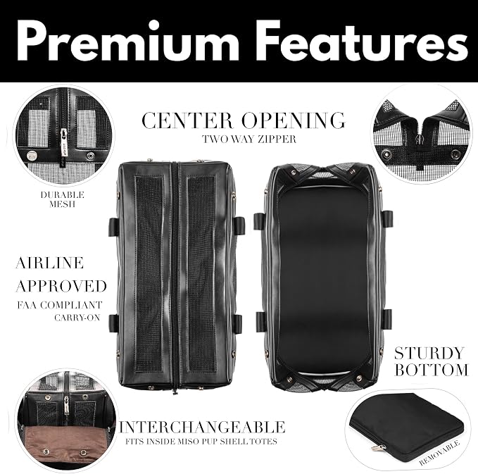 Airline Approved Interchangeable Pet Carrier - Mesh Base Pet Carrier for Small Dogs- USE Outer Shell Totes