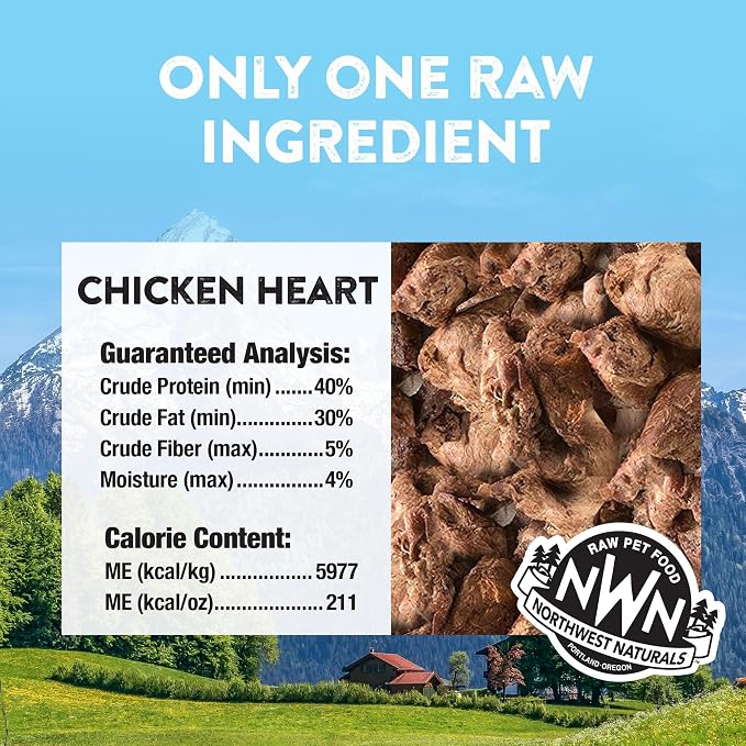 Northwest Naturals Raw Rewards Freeze-Dried Treats - Chicken Hearts (3 oz) & Minnows (1 oz) Treats for Dogs & Cats - Healthy, 1 Ingredient, Human Grade Ingredients, All Natural