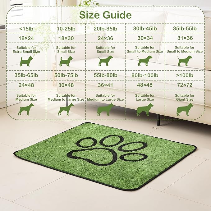 Qeils Reusable Dog Pee Pads, 2 Pack Super Absorbent & Leakproof Washable Puppy Pads with Soft Green Top Layer, for Potty Training, Crates, Couch, Car Seats & Pet Beds, 30"x 48"