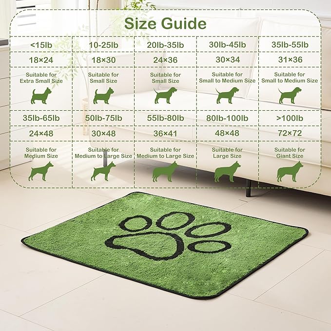 Qeils Reusable Dog Pee Pads, 4 Pack Super Absorbent & Leakproof Washable Puppy Pads with Soft Green Top Layer, for Potty Training, Crates, Couch, Car Seats & Pet Beds, 30"x 34"