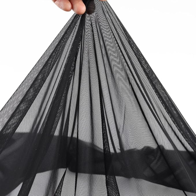 Superfine 4-Way Stretch Net Fabric Nylon Spandex Power Mesh, Pre-Cut 5 Yards Long 60" Wide, Lightweight Sheer (Black)