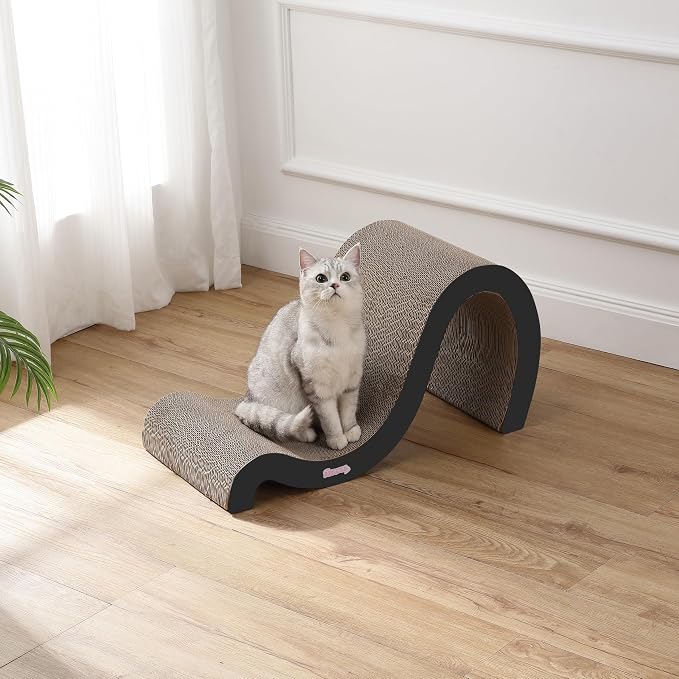CSR1013A Kona 27" Modern Cardboard Double-Sided Wave Cat Scratcher with Catnip, Ink