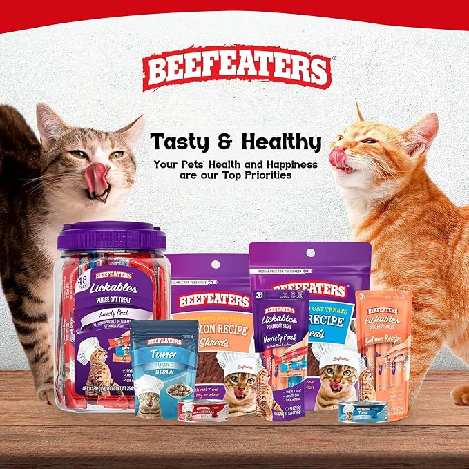 Beefeaters Chicken Pure Cat Treats 1.59oz (12 Pack) | Lickable Squeeze Tube Treats, Grain-Free, No Added Sugar, Real Chicken, Taurine-Enriched, Ideal for Bonding, Seniors, Toppers & Everyday Treating