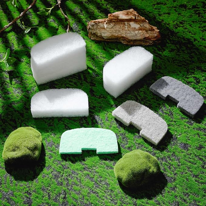 Threlaco 26 Pcs Canister Filter Maintenance Kit Compatible with Fluval 106/107/206/207, Water Polishing Pad, Ammonia/Phosphate/Nitrite Remover Pads, Silicone Lube