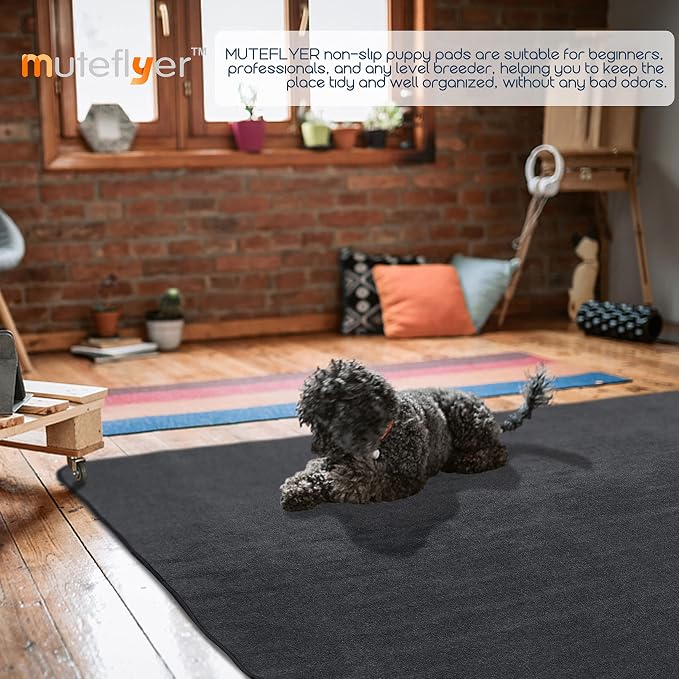 Washable Pee Pads for Dogs,Dog Pee Pads for Puppy Playpen,Puppy Kennel,Dog Crate-Quick Heavy Absorbency,Waterproof,Nonslip,Ideas for Pet Supplies,Gray,54"x54"