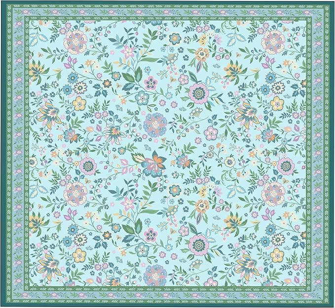 Washable Pee Pads for Dogs 72"x 72", Super Absorbent Boho Reusable Puppy Pads with Colorful Flowers Patterns for Potty Training, Floor, Couch, Bed, and Crate