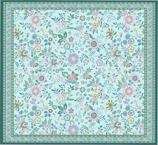 Washable Pee Pads for Dogs 72"x 72", Super Absorbent Boho Reusable Puppy Pads with Colorful Flowers Patterns for Potty Training, Floor, Couch, Bed, and Crate