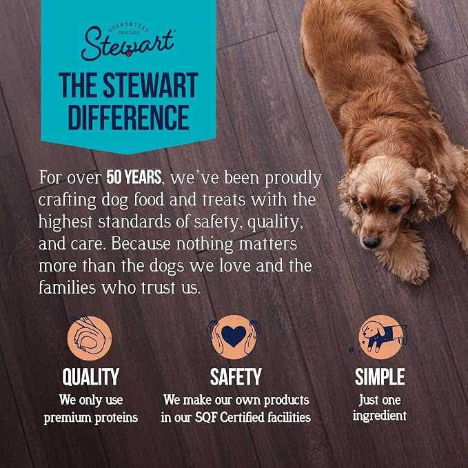 Stewart 100% Wild Salmon Dog Treats, 9.5 oz Tub, ~190 Pieces, Freeze Dried Raw, Single Ingredient, 65% Protein Training Treats or Meal Topper, Grain Free, Gluten Free