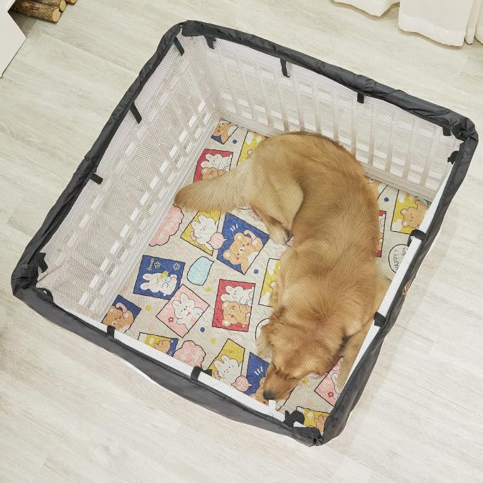 PJYuCien Non-Slip 36"x36" Pet Playpen Mat with 3-Layer Comfort, Reusable and Washable Training Crate Pad, Travel Mat and Sofa Protector for Puppies, Dogs, Cats, Rabbits, and Small Animals, Blue