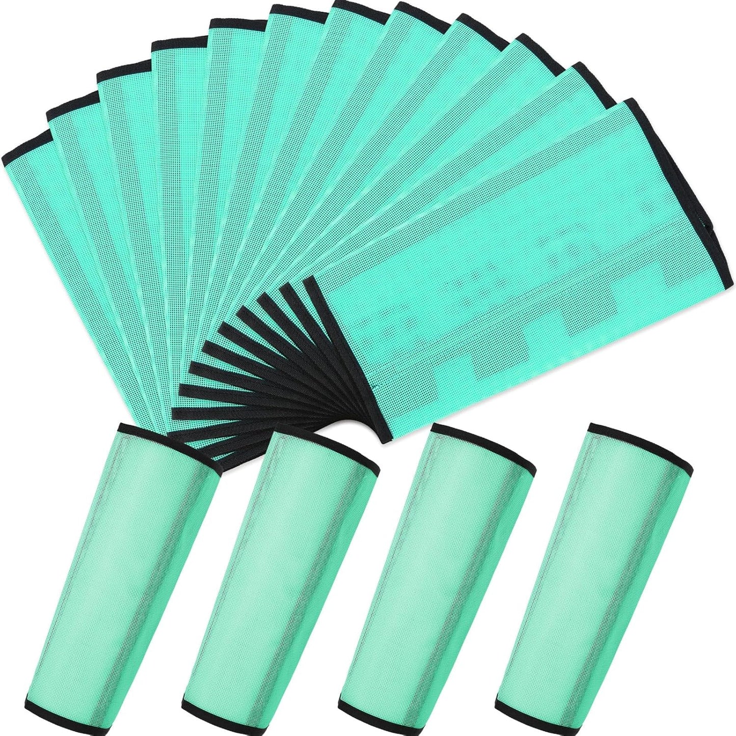 Jexine 12 Fly Boots for Horse Set of 12 Loose Breathable Mesh Horse Fly Sheets Protective Horse Leg Wraps Leggings for Preventing Flies and Mosquitoes Bites(Green)