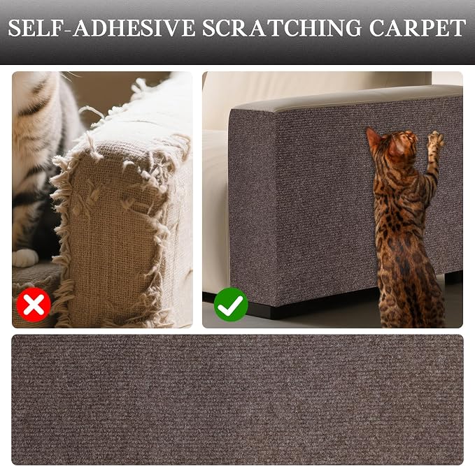 2 Pack Cat Scratch Furniture Protector Trimmable DIY Climbing Scratching for Indoor Couch Protector from Cat Claws, Walls and Tower Replacement (Brown, 15.7'' x 39.3'')