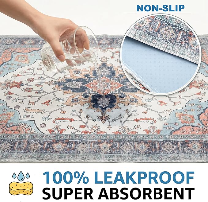 Washable Pee Pads for Dogs,Great Urine Absorbent Reusable Puppy Training Pads,Waterproof,Leak-Proof & Non-Slip Potty Pads for Whelping,Crate,Playpen,Bed.(Blue Floral,48"x48")