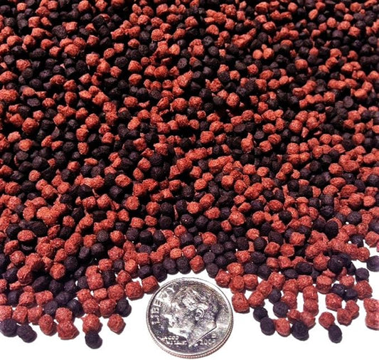 1/8"- 3mm California Blackworm & Beef Heart Color Enhancing Floating Pellets, for All Cichlids,Tropical Fish and Koi & Pond Fish…25lbs