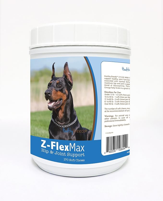 Healthy Breeds Doberman Pinscher Z-Flex Max Hip and Joint Soft Chews 170 Count
