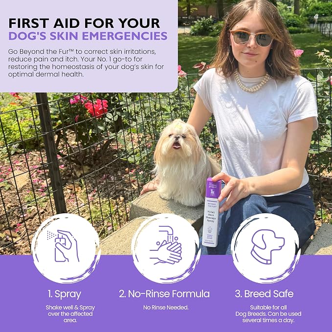 Vital Skin Therapy Spray For Dogs – Anti-Itch, Paw-Licking, Hot-Spot Relief Spray For Dogs - Promotes Healing & Skin Repair, For Sensitive Skin - Gentle First Aid with Aloe Vera & Oatmeal