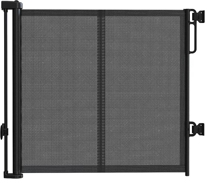 42'' Extra Tall Retractable Baby Gates with Reinforced Strip, Mesh Saftey Gate for Pets, 59'' Wide Retractable Gate, Anti-Escape Tall Dog Gates, No Drilling, Retractable Gate for Indoor/Outdoor