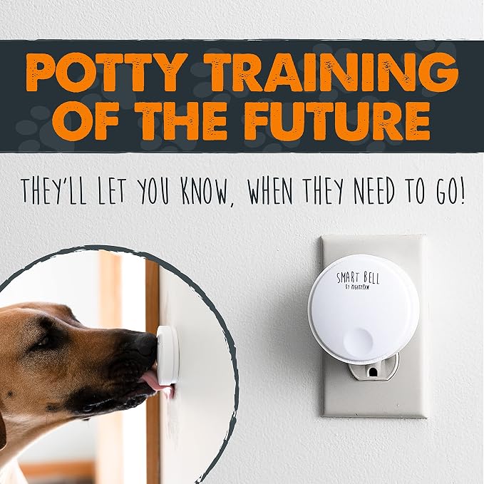 Mighty Paw Smart Bell 2.0 Dog Door Bell for Potty Training Dogs & Puppies, Wireless Dog Potty Communication, Door Bells for Dogs to Go Outside, Easy-Press Puppy Training Tools, 1 Pack