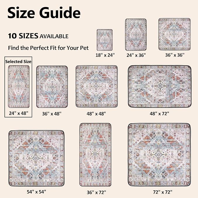 Washable Pee Pads for Dogs, Reusable Puppy Potty Training Pads, Ultra-Absorbent Thick Waterproof Leak-Proof Non-Slip Pads & Mat for Crate, Playpen, Floor, Whelping & Housebreaking , 2 Pack 24"x48"