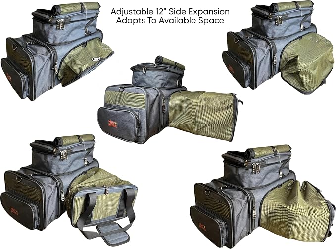 Fits All Airlines Under-Seat | 18x11x9 | Airline Compliant 3-Way Expandable Pet Carrier | Adaptive Expansion Utilizes Under-Seat Space for Maximum Pet Comfort | Removable Wheels | Patent Pending