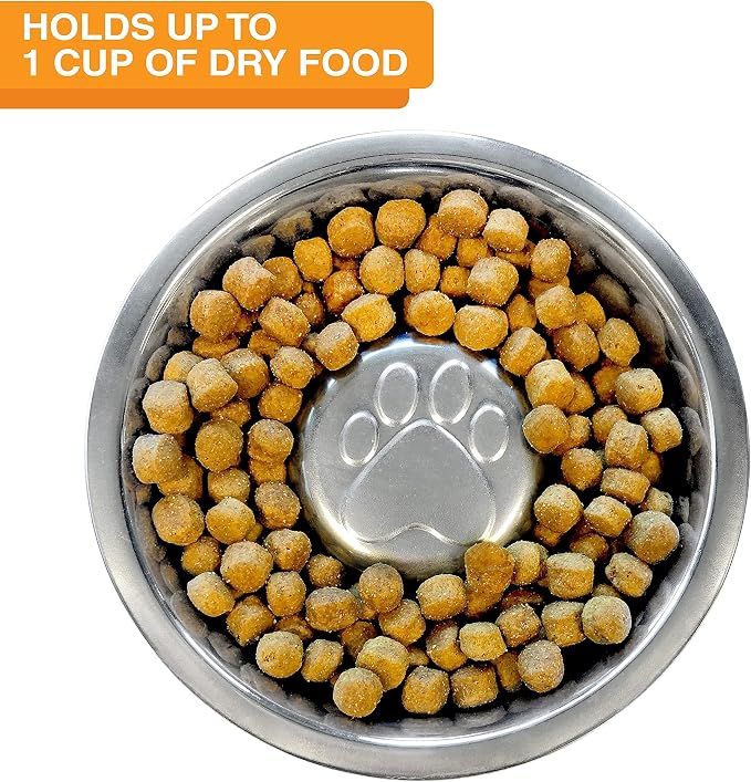 Neater Pets Neater Feeder Deluxe Mess-Proof Slow Feed Bowl & Water Bowl with Neater Mat Waterproof Silicone Mat - Protect Floors from Food & Water, Gunmetal