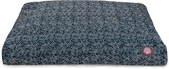 Teal Native Rectangle Indoor Outdoor Pet Dog Bed With Removable Washable Cover By Majestic Pet Products, Navy Blue, X-Large