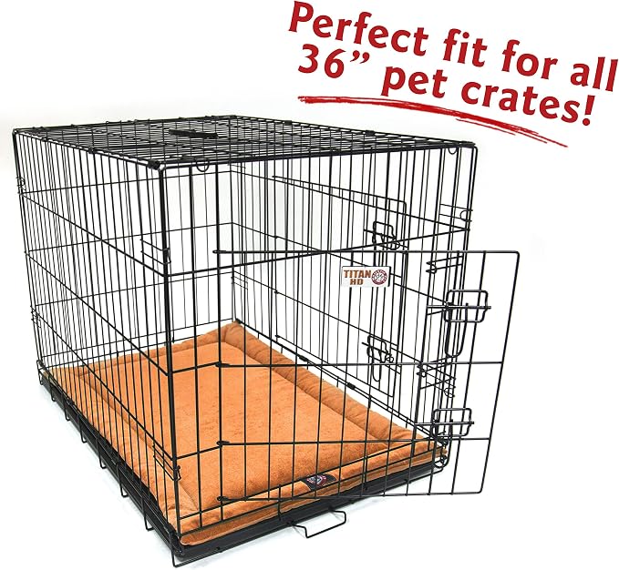 Majestic Pet Orthopedic Memory Foam Dog Crate Mat - Plush Pet Bed Pad for Crates & Kennels | USA Crafted | 36"x23" Villa Orange