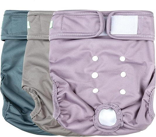 wegreeco Washable Reusable Premium Dog Diapers, Pack of 3, Small Dog Puppy & Doggy Diapers Female, Dog Period Panties Diapers Female in Heat X-Large