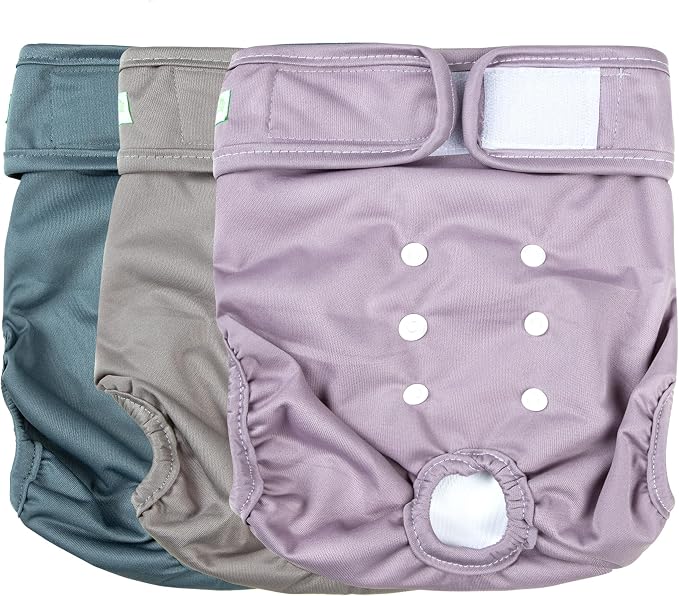 wegreeco Washable Reusable Premium Dog Diapers, Pack of 3, Small Dog Puppy & Doggy Diapers Female, Dog Period Panties Diapers Female in Heat XX-Large