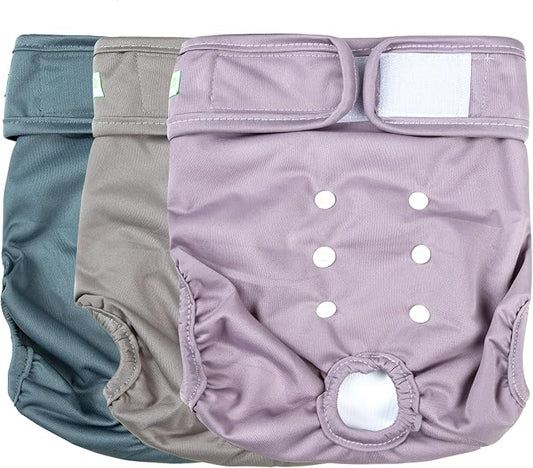 wegreeco Washable Reusable Premium Dog Diapers, Pack of 3, Small Dog Puppy & Doggy Diapers Female, Dog Period Panties Diapers Female in Heat XX-Large