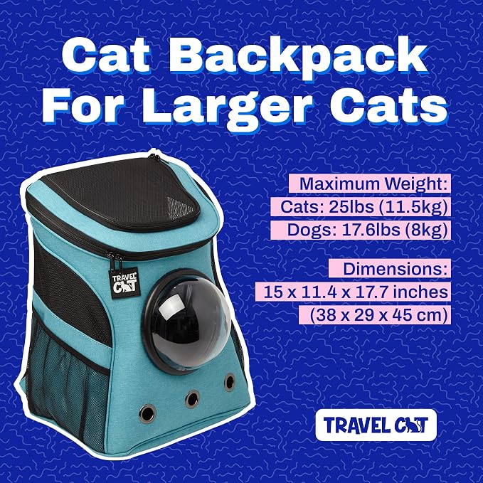 Fat Cat Backpack Carrier with Space Capsule & Travel Donut Tunnel Bed - Airline Approved Cat Carrier & Cozy Hideaway Bed for Cats up to 25 lbs