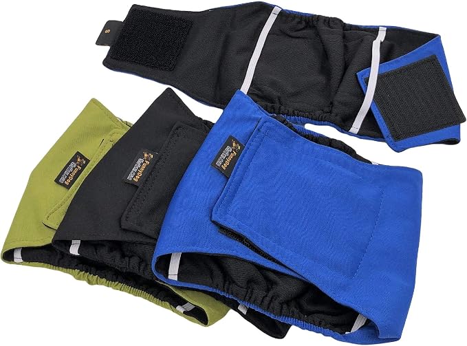 Pack of 3 Male Dog Diapers Waterproof Leak Proof Belly Band Wrap Washable for Small, Medium and Large Pets (S: Waist 10" - 12")
