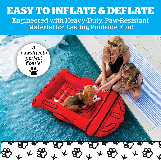 BigMouth Inc. Pool Float for Dogs, Durable Inflatable Vinyl Raft for Small to Medium Sized Dogs