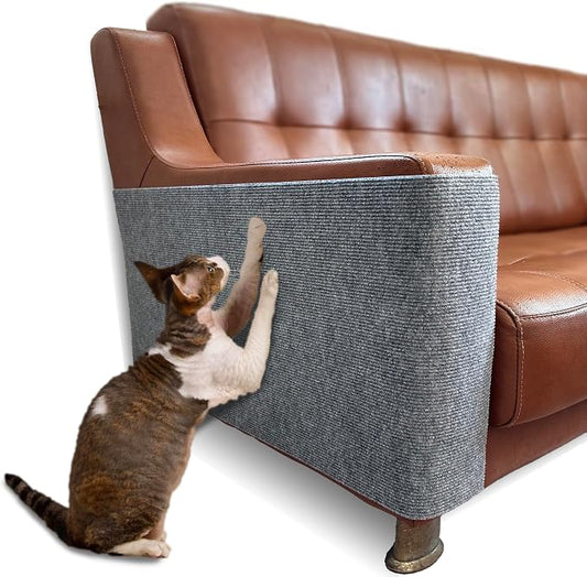 Self Adhesive Cat Scratch Mat to Protect Furniture,16 x 78 in, Couch Protector from Cat Claws Scratching (Gray)