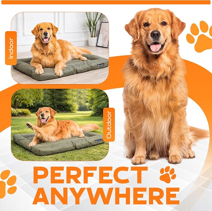 Dog Crate Mat – Chew Resistant Dog Bed for Crate, Soft Yet Durable Crate Pad Chew Proof, Machine Washable Dog Bed for Chewers, Multiple Sizes (Xtra-Large)