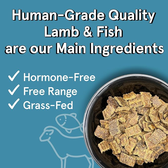 Real Meat Air Dried Dog Food w/ Real Lamb & Fish - Two 2lb Bags of Grain-Free Real Meat Dog Food Sourced from Free-Range Lamb & Ocean-Caught Fish - Digestible, All-Natural, & High-Protein Lamb & Fish