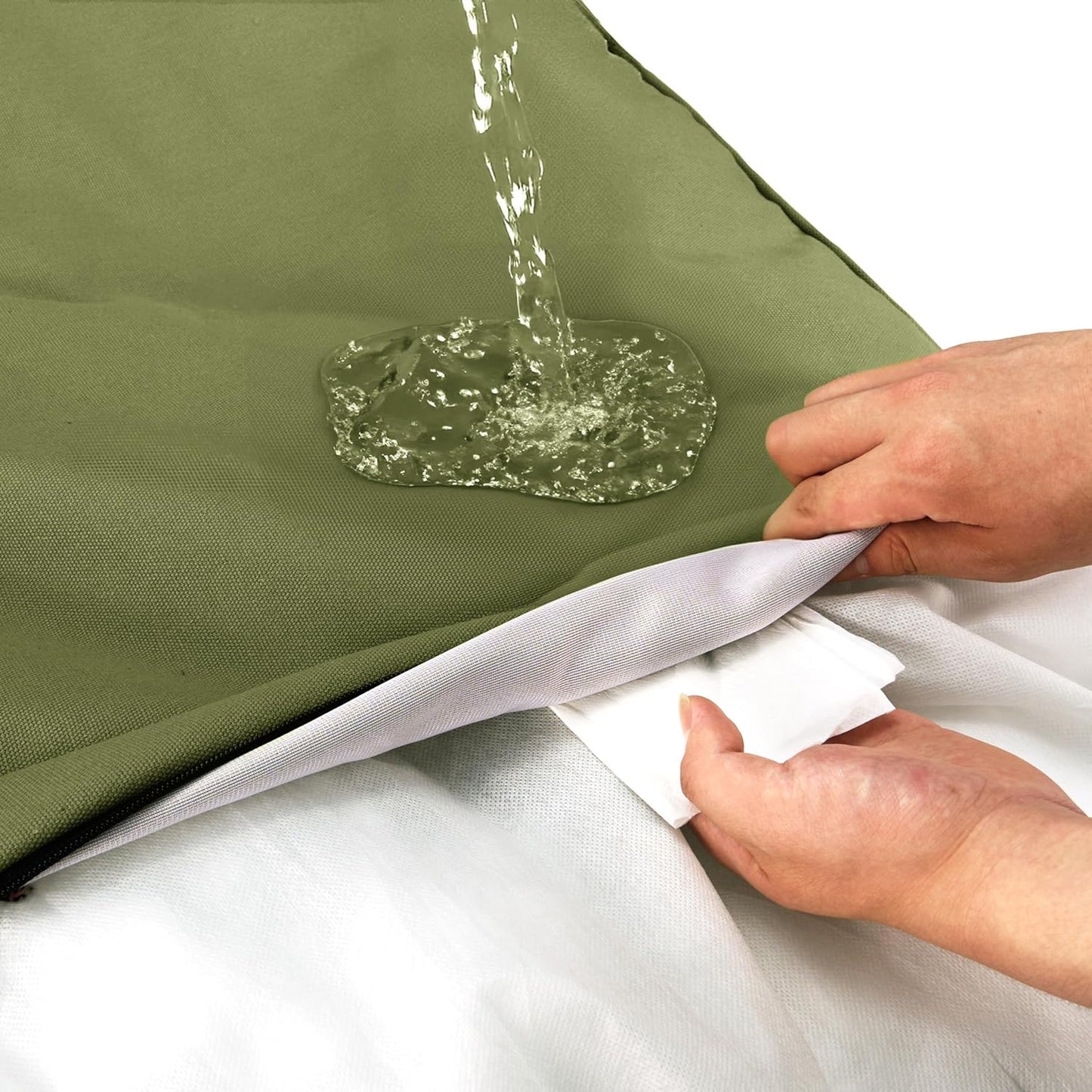 Sytopia 42-Inch Canvas Indestructible Outdoor Dog Bed, Waterproof & Washable with Removable Cover, Ideal for Medium & Large Dogs, Chew-Proof Great for Indoor, Outdoor, Crate, Patio Use (Green)