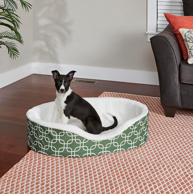 MidWest Homes for Pets Orthoperdic Egg-Crate Nesting Pet Bed w/ Teflon Fabric Protector, Large Green