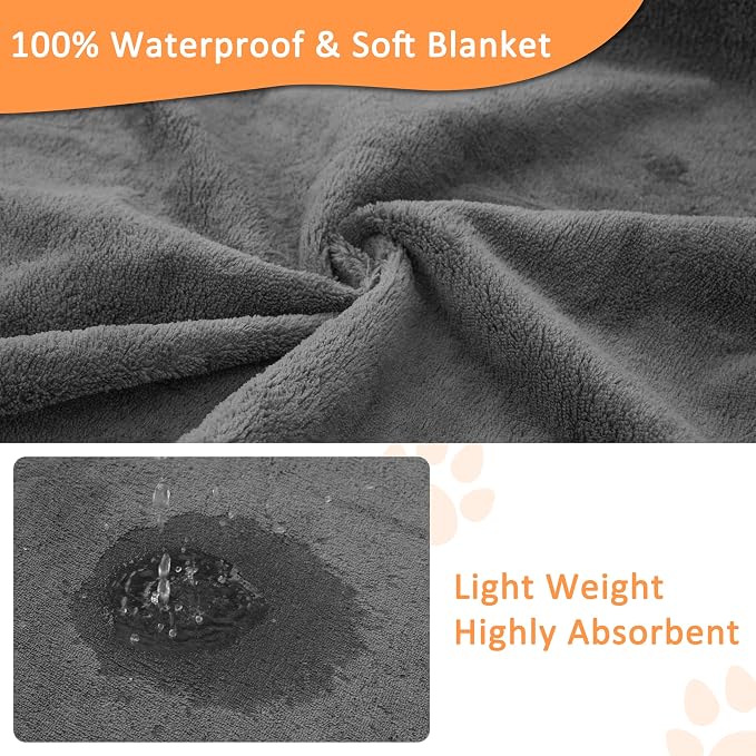 Bunlitent 3 Packs Extra Large Washable Pee Pads for Dogs 63'' x 63'', Non-Slip Waterproof Whelping Pads, Fast Absorbent Pet Playpen Mat, Reusable Floor Mat for Puppy, Senior Dog, Incontinence, Grey