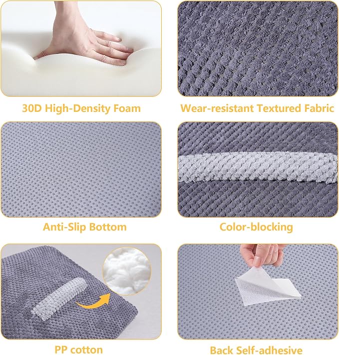 6 Pack Dog Ramp for Stairs with Contrast Color Anti-Slip Strip – Stair Wedges for Small & Senior Dogs and Cats, Gentle Slope Pet Steps with Washable Cover & Self-Sticky Pads