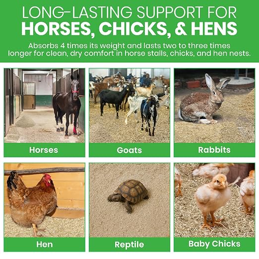 Hemp Animal Bedding 25 Lbs = 127 Liters of Natural Ground Hurds - Super Absorbent- DUST Free- for Your Horse, Chicken, Rabbit, Reptile, Hamster, Cage Coop or CAT Litter - USA Grown - Carbon Negative