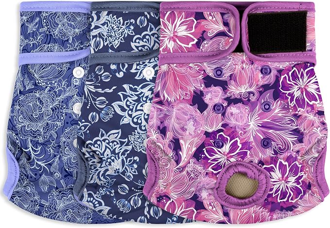 Female Dog Diapers - Premium Reusable Diapers for Doggie in Heat - Highly Absorbent for Pet Incontinence with Adjustable Snaps Butterfly, L