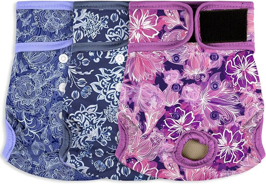 Female Dog Diapers - Premium Reusable Diapers for Doggie in Heat - Highly Absorbent for Pet Incontinence with Adjustable Snaps Butterfly, L