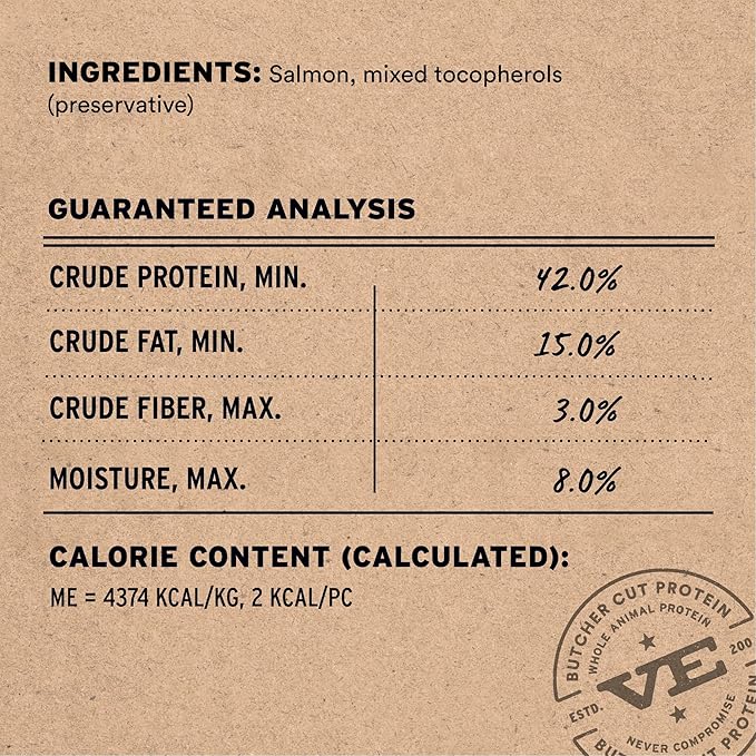 Vital Essentials Freeze Dried Dog Treats | Salmon Bites, Single Protein | Premium Quality | Grain Free Training Treats for Dogs, 5 oz Bag