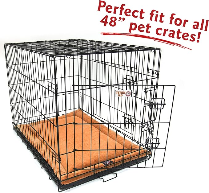 Majestic Pet Orthopedic Memory Foam Dog Crate Mat - Plush Pet Bed Pad for Crates & Kennels | USA Crafted | 48"x30" Villa Orange