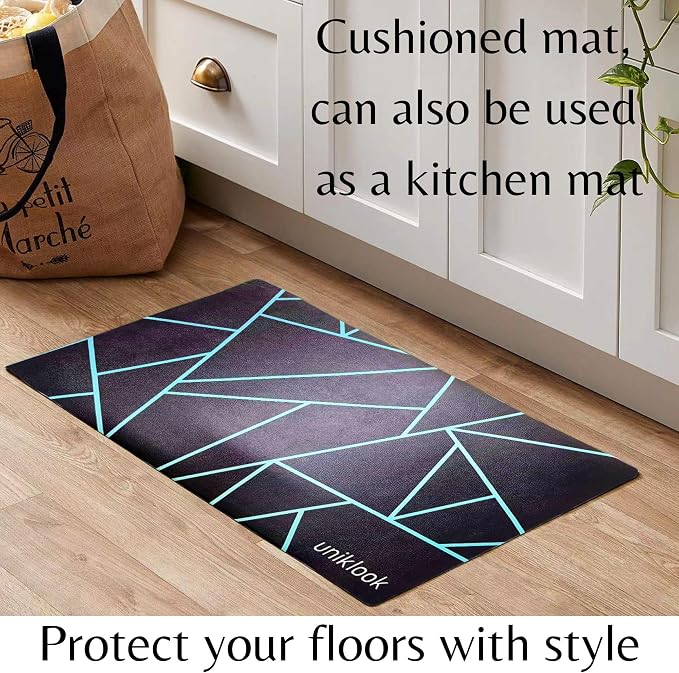 Pet Placemat, Dog Cat Food Water Bowls Mat Feeding Station Pet Safe 28" X 16.5" Waterproof Easy to Clean Dog Modern Designs Boho Uniklook