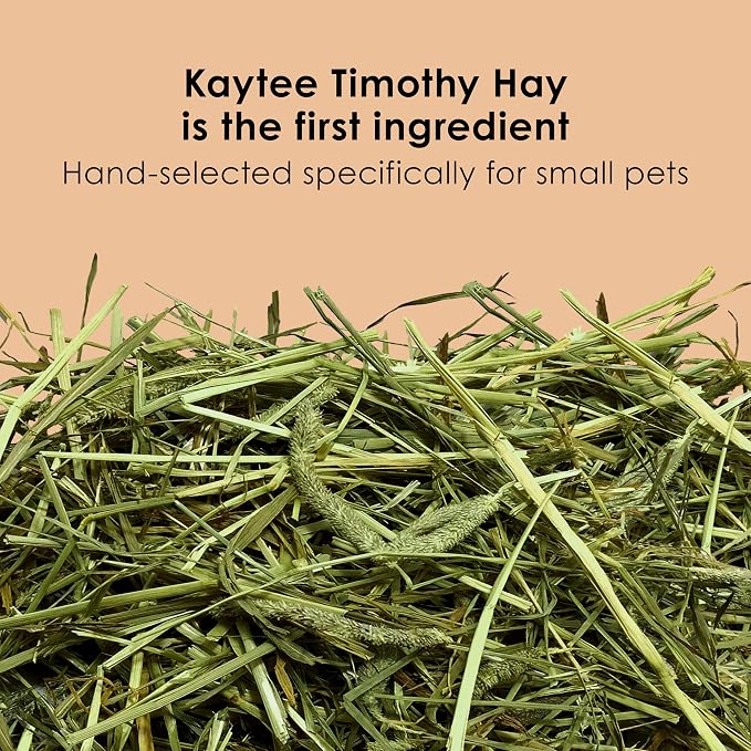 Kaytee Timothy Complete Rabbit Food, Made with Timothy Hay, High in Fiber, Supports Dental Health and Digestion, 25 Pounds