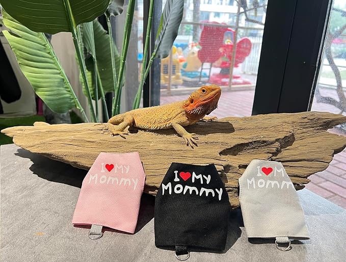 Bearded Dragon Carrier Backpack with Mommy Harness Set, Reptile Lizard Travel Carrier (Black, Mommy Harness)