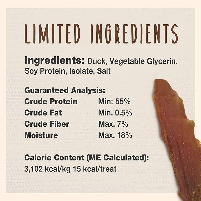 Cadet Gourmet Duck Jerky Dog Treats For Training - Healthy & Natural Dog Training Treats for Small & Large Breeds - Inspected & Tested in USA (40 oz.)