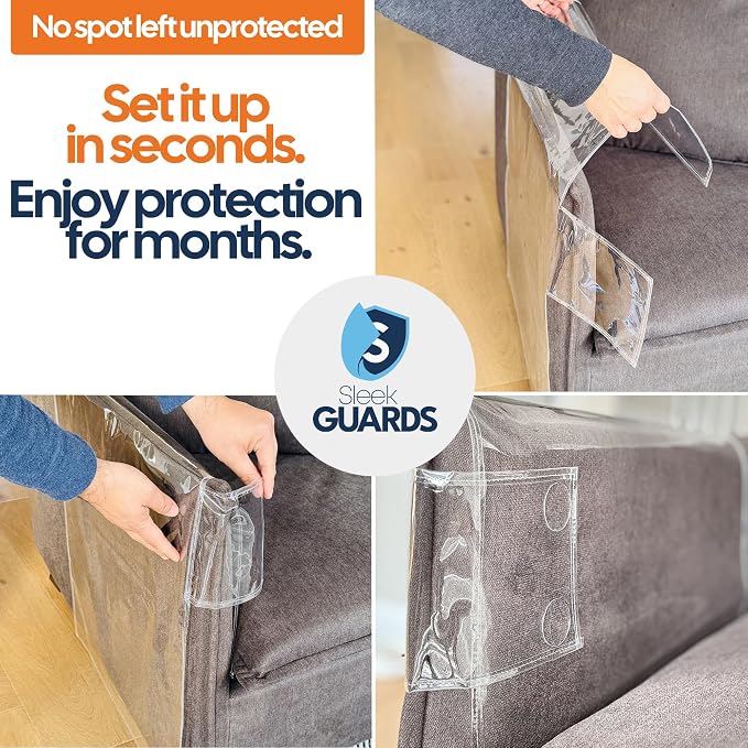 Cat Scratch Furniture Protector, Couch Arm Covers, Anti-Scratch Furniture Protector for Leather Couch, Cat Deterrent, Sofa Arm Covers, Couch Corner Protector - Model 2